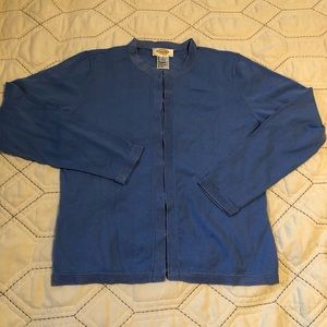 Talbots blue hook and eye cardigan